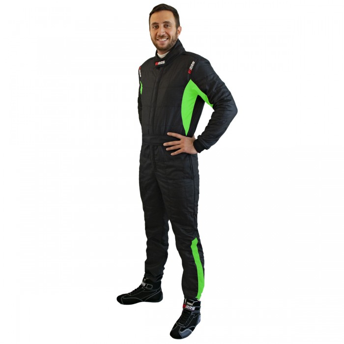 RRS Diamond Star Racing Suit Black & Green FIA 8856-2018