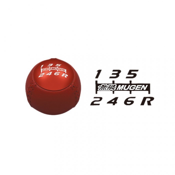 MUGEN Leather Gear Shift Knob Red