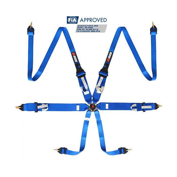 RRS FIA 3" 2" R6 HANS® SUPERLIGHT 2.8kg blue harness - 2023
