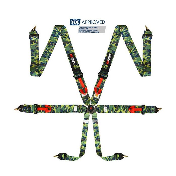 FIA RRS R6 Camouflage harness 6 points