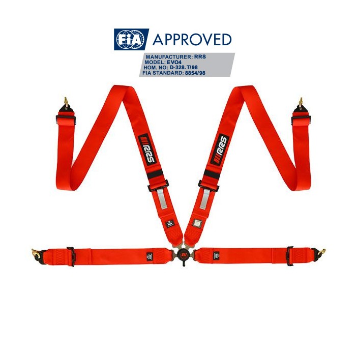 RRS FIA EVO 4 2.5 kg red harness 4 points - 2023