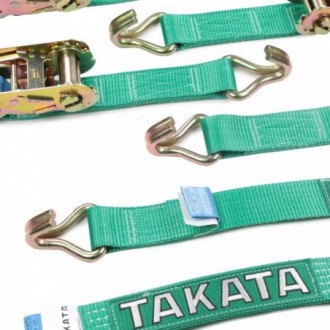 Takata Trailer Vehicle Tie Down Straps Set Green