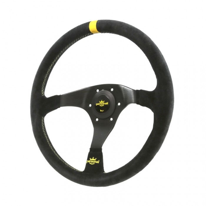 Personal Trophy Suede Leather Steering Wheel - 350mm