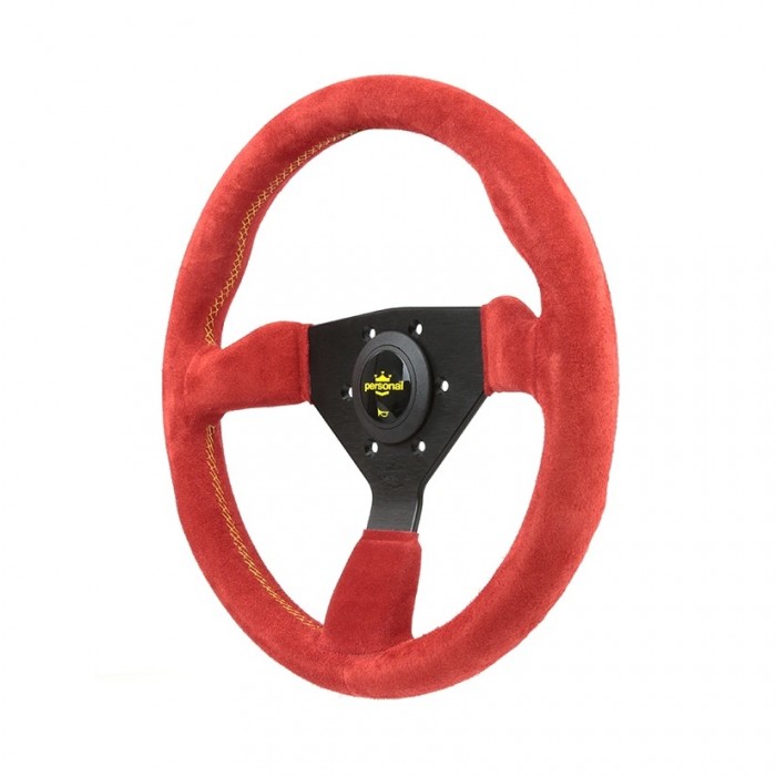 Personal Grinta Suede Leather Steering Wheel Red - 330mm
