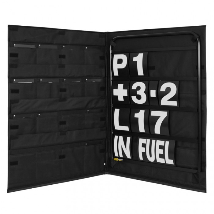 BG Racing Standard Black Pit Board Kit - Numbers & Bag