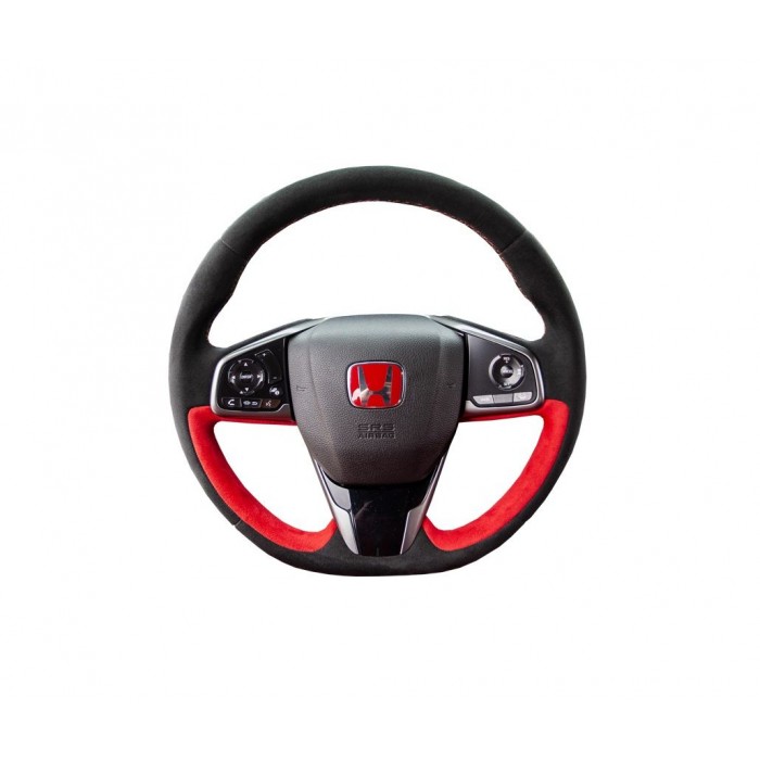 Genuine Honda 2020+ Black/Red Alcantara Steering Wheel - Civic Type R FK8 (Euro Model)